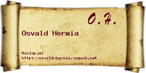 Osvald Hermia névjegykártya